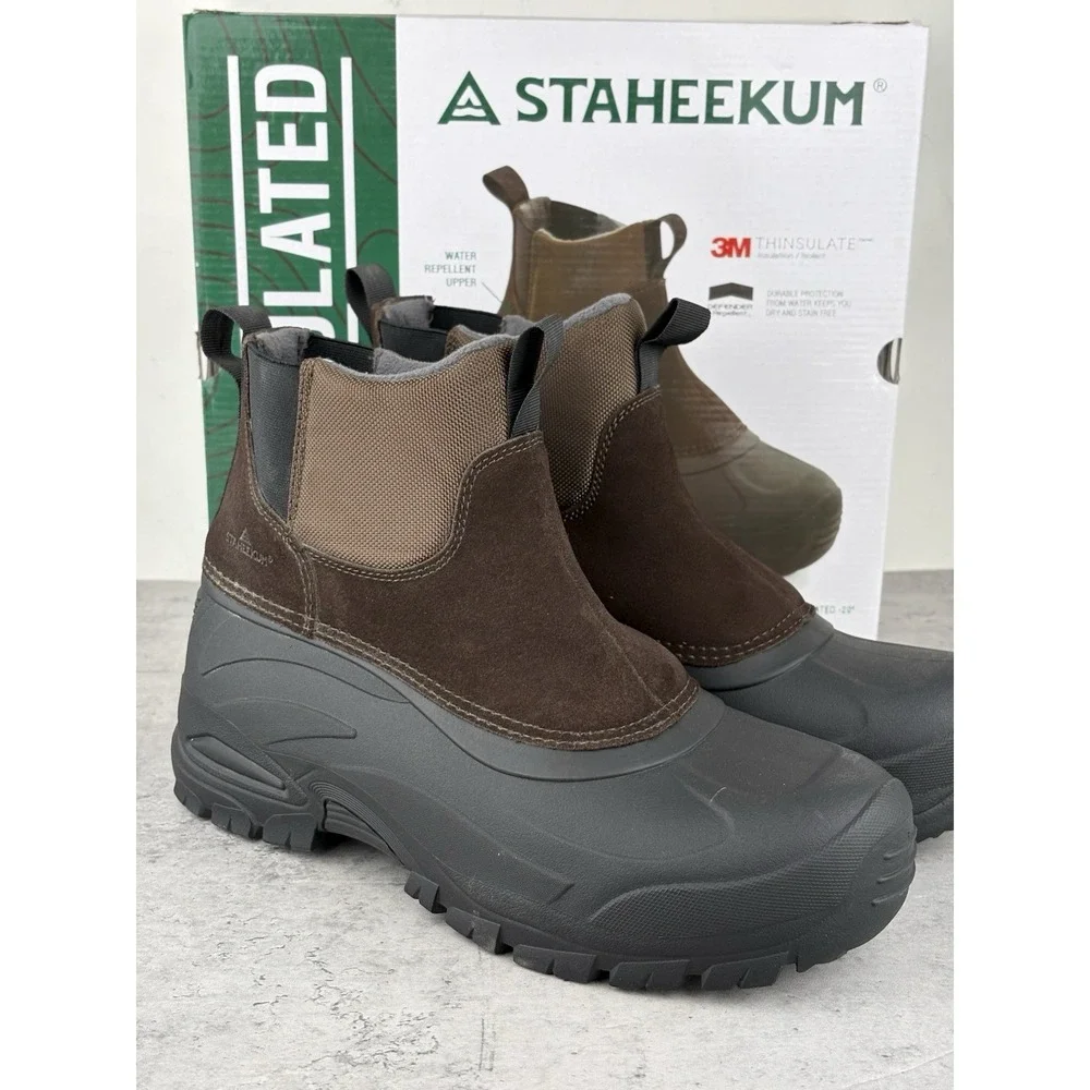 Staheekum Yukon 3M Thinsulate Snow Boots Men's Size 12 Brown Pull On  Tried On